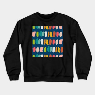 Rainbow Color Swatches on Navy Crewneck Sweatshirt